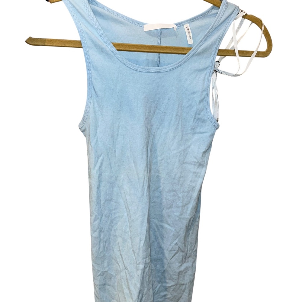 Helmut Lang NEW sky blue ribbed cotton tank top M